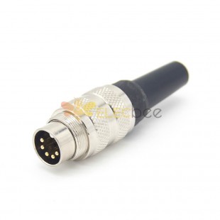 5 Pin connecteur M16 Imperméable à l'eau Straight Male Cable Plug Non-Shield