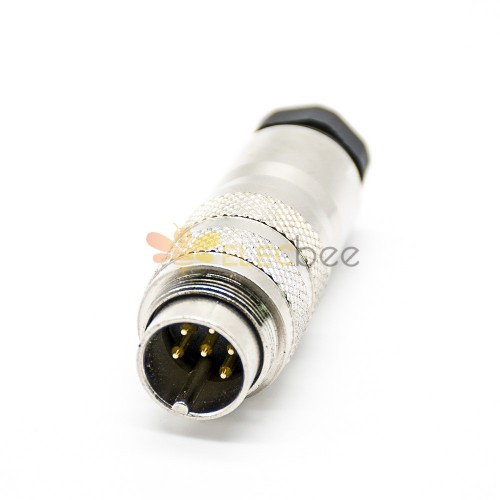 6 Pin M16 Connector Straight Solder Type for Cable Shield