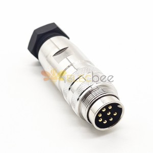 AISG M16 Threaded Rod Connector Homme 8 Pin Waterproof Aviation Plug Connector Non-Shield