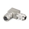 M16 cable connector female 7pin field assembly type metal plug solder connection right angled IP68