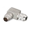 M16 cable connector male 7pin field assembly type Metal plug solder connection right angled IP68
