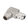 M16 Field wireable connectors 4pin Male Angle 90deg Metal Shield Solder Type for 6.0-8.5mm Cable