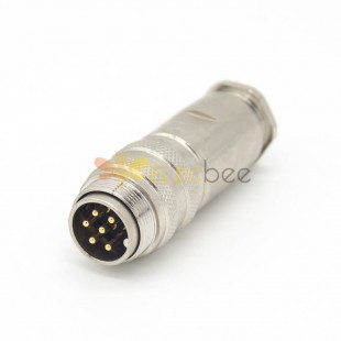 Plug Male M16 6 Pin Impermeável Straight Solder Type Connector Shield