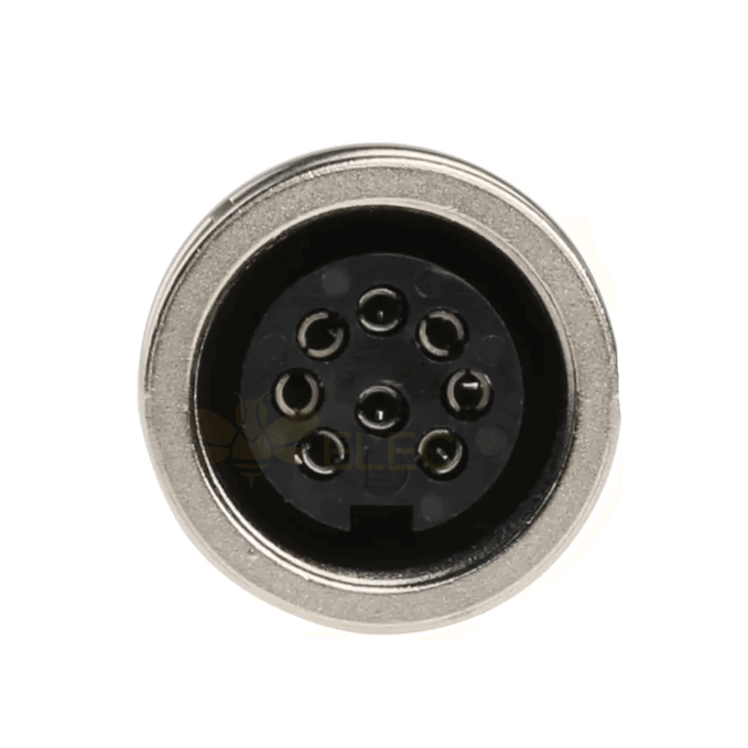 M16 Connectors 723 Series Female Back Mount Panel Receptacles 8 Pin A Coded Waterproof 180 Degree Solder Type for Cable Connector