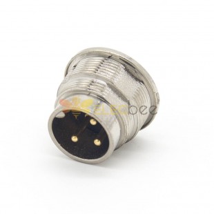 connecteur mâle M16 Imperméable à l'eau Straight Male 3 Pin Cable Receptacles Bouclier