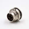 M16 12 Pin Connector Panel Receptacles A Coded Male Waterproot Straight Through Hole Front Bulkhead Shield