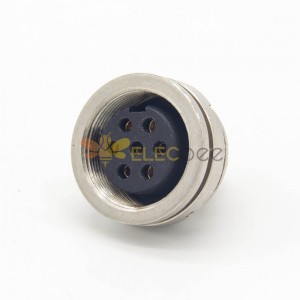 M16 7 Pin Connector Straight Waterproof Front Female Socket Rear Bulkhead Panel Mount for Solder Cup Shield
