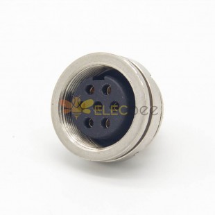 M16 7 Pin Connector Straight Waterproof Front Female Socket Rear Bulkhead Panel Mount for Solder Cup Shield