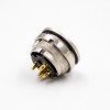 M16 Connector 4 Pin Female Waterproof A-Coding Straight Rear Blukhead Solder Cup Cable Connector Shield