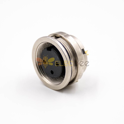 M16 Connector Femme Socket 3 Ways A Coded Waterproof Straight Rear Panel Mount Solder Cup Cable Connector Shield