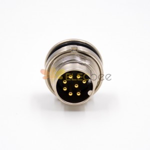 M16 Male 8 Pin A Code Waterproot Straight Front Panel Mount Solder Cup Panel Receptacles Shield
