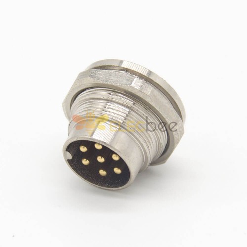M16 Conector Masculino 7Pin Straight Impermeável Front Socket Front Bulkhead Panel Mount para Solder Cup Shield