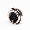 M16 Socket 12 Pin 180 Degree Waterproof Female Connector Solder Cup for Cable Shield