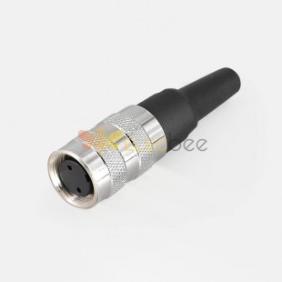 J09 straight female plug 2pin M16 connector IP65 solder type for cable connector Non-Shield