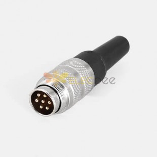 J09 straight male plug 7pin M16 connector IP65 cable docking male plug connector