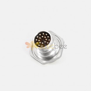 J09 straight male socket 19pin M16 connector IP65 Solder type for cable connector