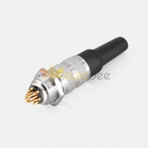 M16 J09 connector straight male plug ane female socket 14pin IP65 waterproof connector Solder Type