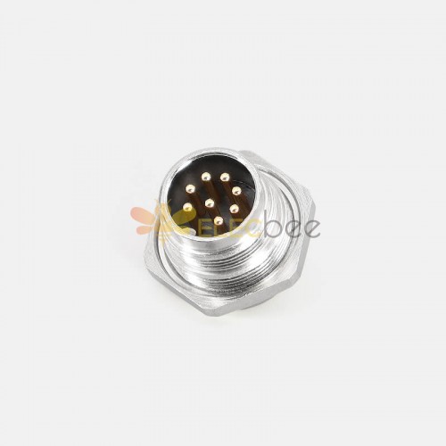 M16 Waterproof J09 Connector 8pin Soldered front Mount Male Socket Connector