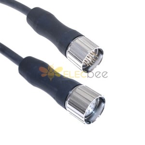 M23 Molding Cable 16Pin Waterproot Female Plug To Male Plug Signal Connector Non-Shield With 1M 18AWG Wire