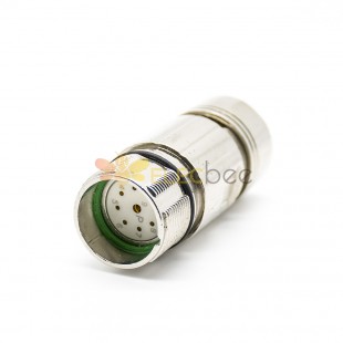 9Pin Female M23 Connector Solder Type for Cable Shield Straight