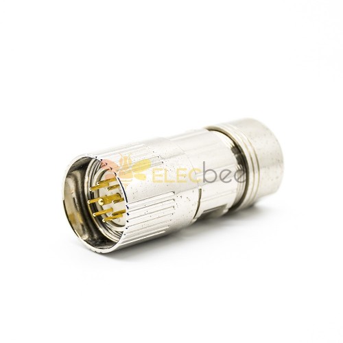 9Pin Male M23 Connectors Solder Type for Cable Shield Straight