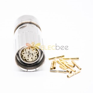 copie de M23 12 Pin Connector Male plug Straight Solder Type for Cable Connector Shield