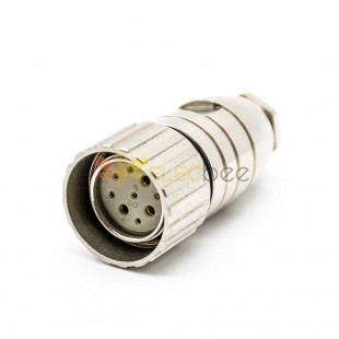 M23 9 pin Connector Female Solder Type Straight Connector Shield