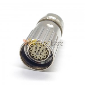 Conectores circulares M23 17 Pin Female Cable Plug Straight Metal Joint Signal Circular Connector Shield