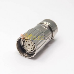 M23 Conin Connector Female Waterproot Plug 9 Pin Straight Solder Type Shielded