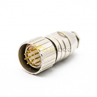 M23 Connector 12 pin Male Solder Type Straight Connector Shield