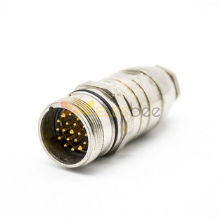 M23 Connector 19 pin Male Solder Type Straight Connector Shield