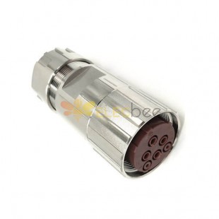 M23 Female Connector Screw Crimping Cable Plug M23 6Pin Waterproof Connector Shield