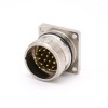 19 pino conector M623 Straight W aterproot Male Cable 4 Hole Flange Receptacles Shield