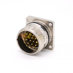 19 broches connecteur M623 Straight W aterproot Male Cable 4 Hole Flange Receptacles Shield