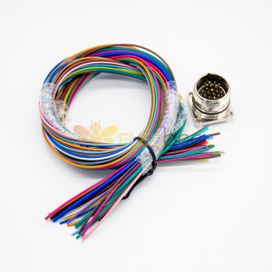M23 Cable 19Pin Male Waterproot Socket High Flexibility Wiring Harness For Industrial Robot Shield With 75CM 20AWG Wire
