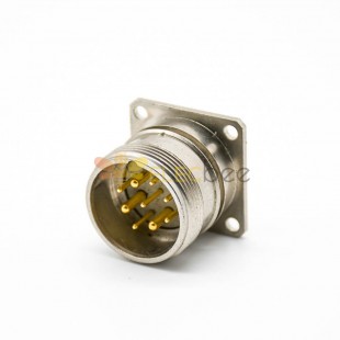 M23 Connector 9 pin Male Solder Type Straight 4 hole flange Socket for Cable Connector Shield