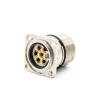 M23 6pin Male 4 hole flange mount connector Shield Straight