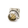 M23 6pin Male 4 hole flange mount connector Shield Straight