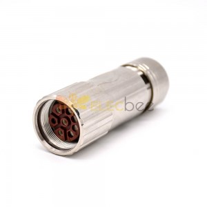 Conector reto M40 8 Pin Waterproot Female Cable Industrial Receptacles Shield