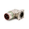 Male receptacles M40 6 Pin Right Angle Waterproof 4 Hole Flange Industrial Connector Shield
