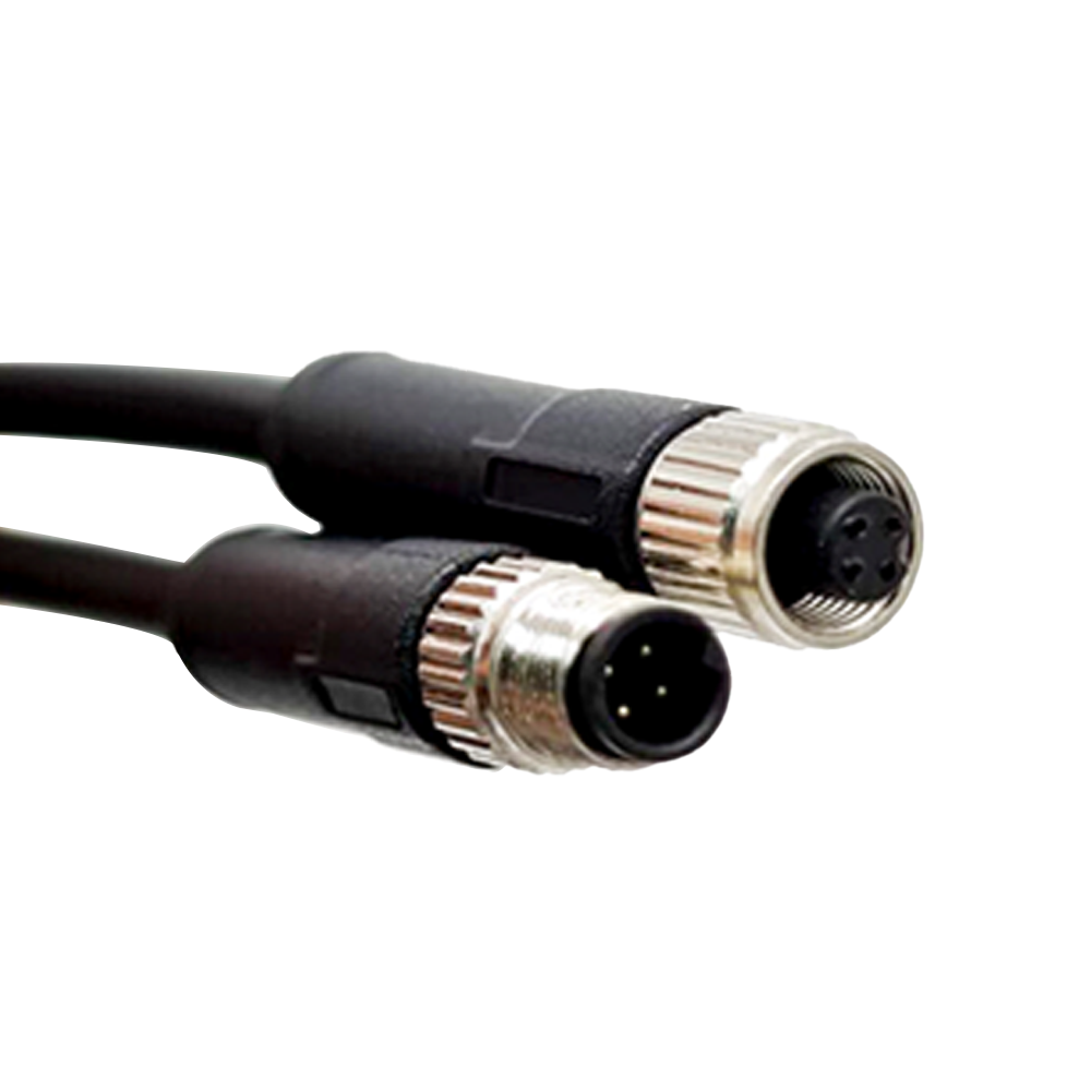 M5 Molding Cable Plug Double Ended Cordset Waterproof Non-Shield M5 4Pin Female Plug To 4Pin Male Plug With 1M 26AWG Wire