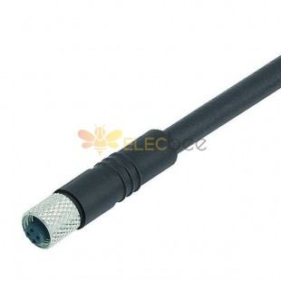 Waterproof M5 Connector Single-Ended Cordset Screw Type 4Pin M5 Female Plug Waterproof Non-Shield With 1M 26AWG Wire