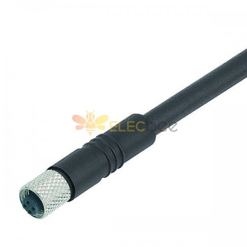 Impermeable M5 conector de un solo extremo cable tipo de tornillo 4pin M5 hembra enchufe impermeable no-escudo con cable de 1M 2