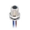 M5 4Pin Circular Connector Screw Solder Type M5 Front Mount Female Socket Waterproof Unshield With 25CM 26AWG Wire