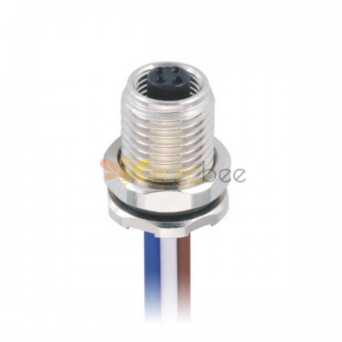 M5 Cable Connector 4Pin Female Front Mount Sensor Connector Waterproof Shield With 75CM 26AWG Wire