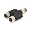10pcs M8 Adaptador Impermeável Y Tipo Dois Plug feminino para um macho 4Pin Plug Cable Unshiled Adaptador