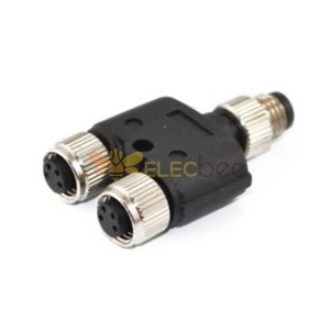 10pcs M8 Adapter Waterproof Y Type Two Female Plug To One Male 4Pin Plug Cable Unshield Adapter