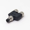 M8 Cable Splitter Y Type 4 Pin Male to Double Female Adapter