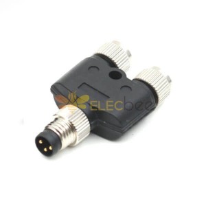 M8 Y Type Adaptateur imperméable m8 3Pin One Male Plug To Two Female Plug Connector