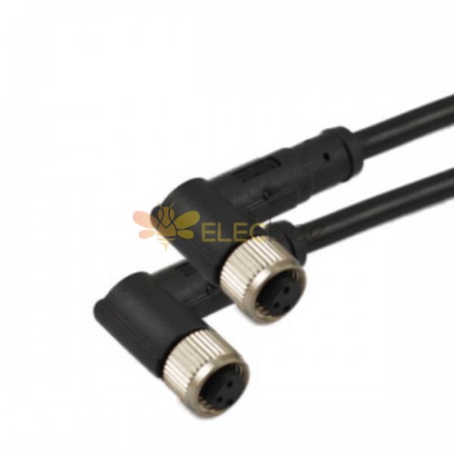 5pcs M8 3 broches Câble capteur à 3 broches femelle Plug Type de moulage avec 1M 24AWG câble